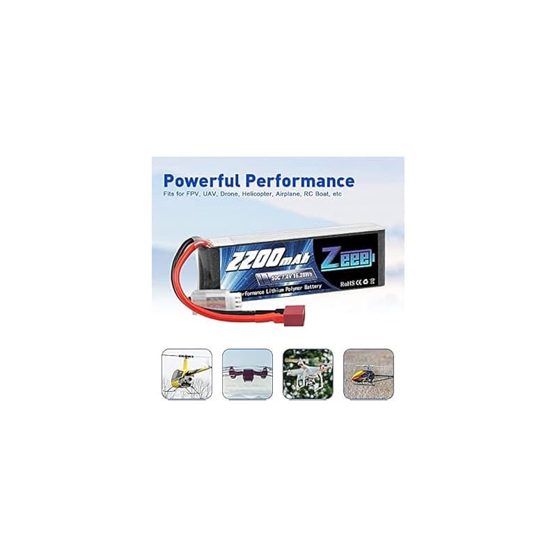 Batterie Lipo 2S Zeee 7,4V 2200mAh 50C avec connecteur T - Disponible chez TET Electronics Tunisie Batterie Lipo 2S Zeee 7,4V 2200mAh 50C avec connecteur T - Alimentation | Acheter en Tunisie - TET Electronics