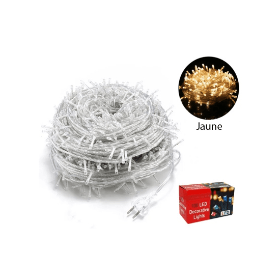 Guirlande LED 10M 220V - Jaune - Disponible chez TET Electronics Tunisie Guirlande LED 10M 220V - Jaune - Éclairage LED | Acheter en Tunisie - TET Electronics