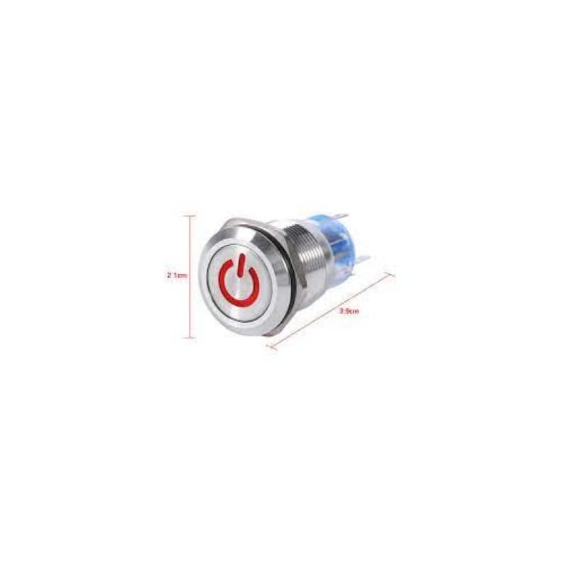 Interrupteur étanche metal rouge 16mm 12-24v - Disponible chez TET Electronics Tunisie Interrupteur étanche metal rouge 16mm 12-24v - Acheter en Tunisie | TET Electronics